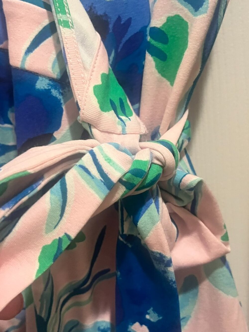 Lilly Pulitzer Pink Floral Midi Dress with Blue & Green Print - Picture 8 of 14